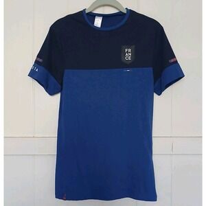 Decathlon Kipsta T-Shirt France Football Soccer Crew Neck Jersey Blue Men's XS